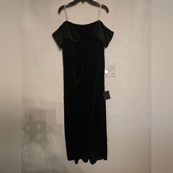 NWT Lulu's I'm Enchanted Black Velvet Off-the-Shoulder Maxi Dress Size XL - Picture 14 of 14